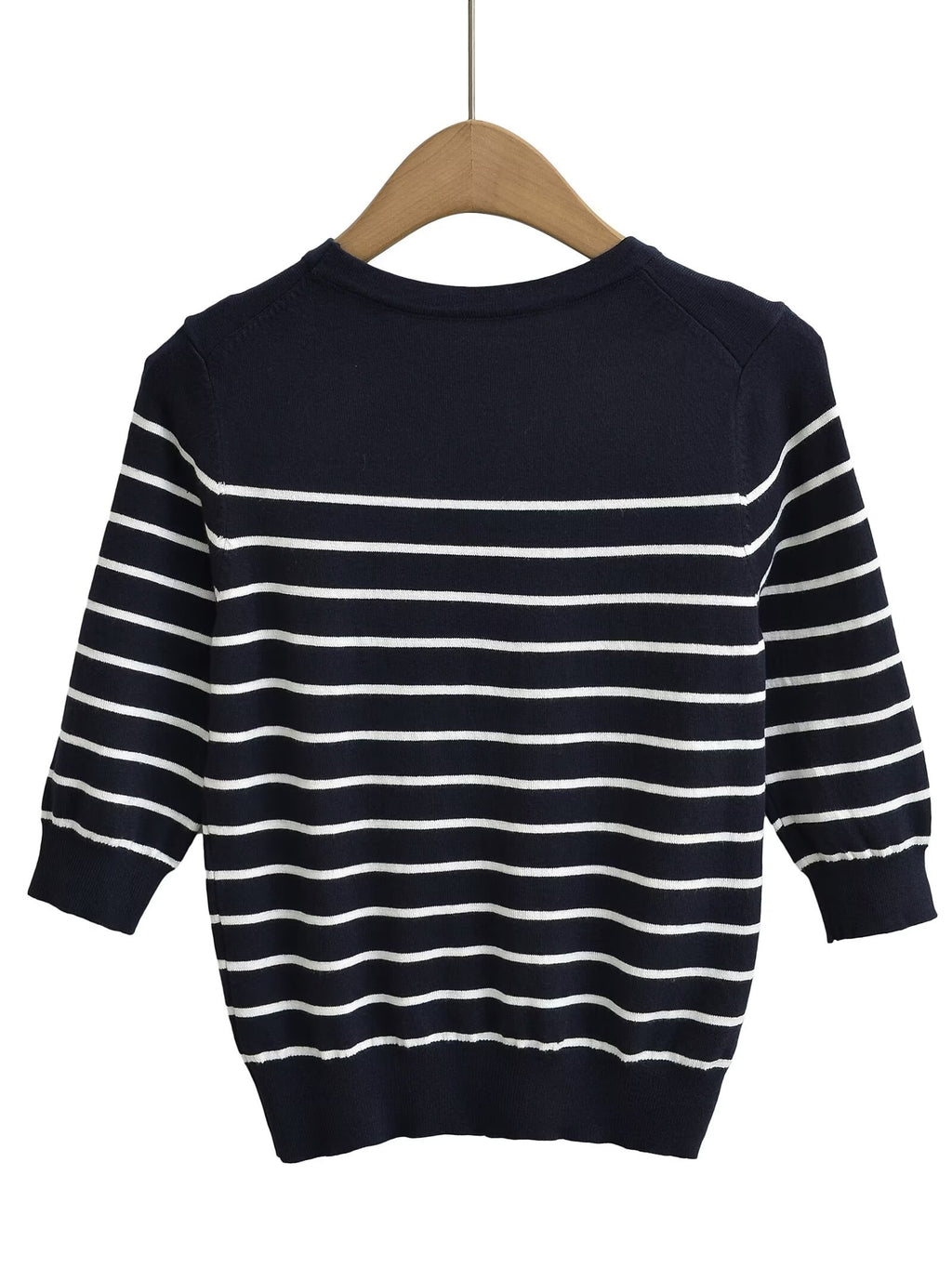 Women’s Contrast Stripe Knit Short Sleeve Top