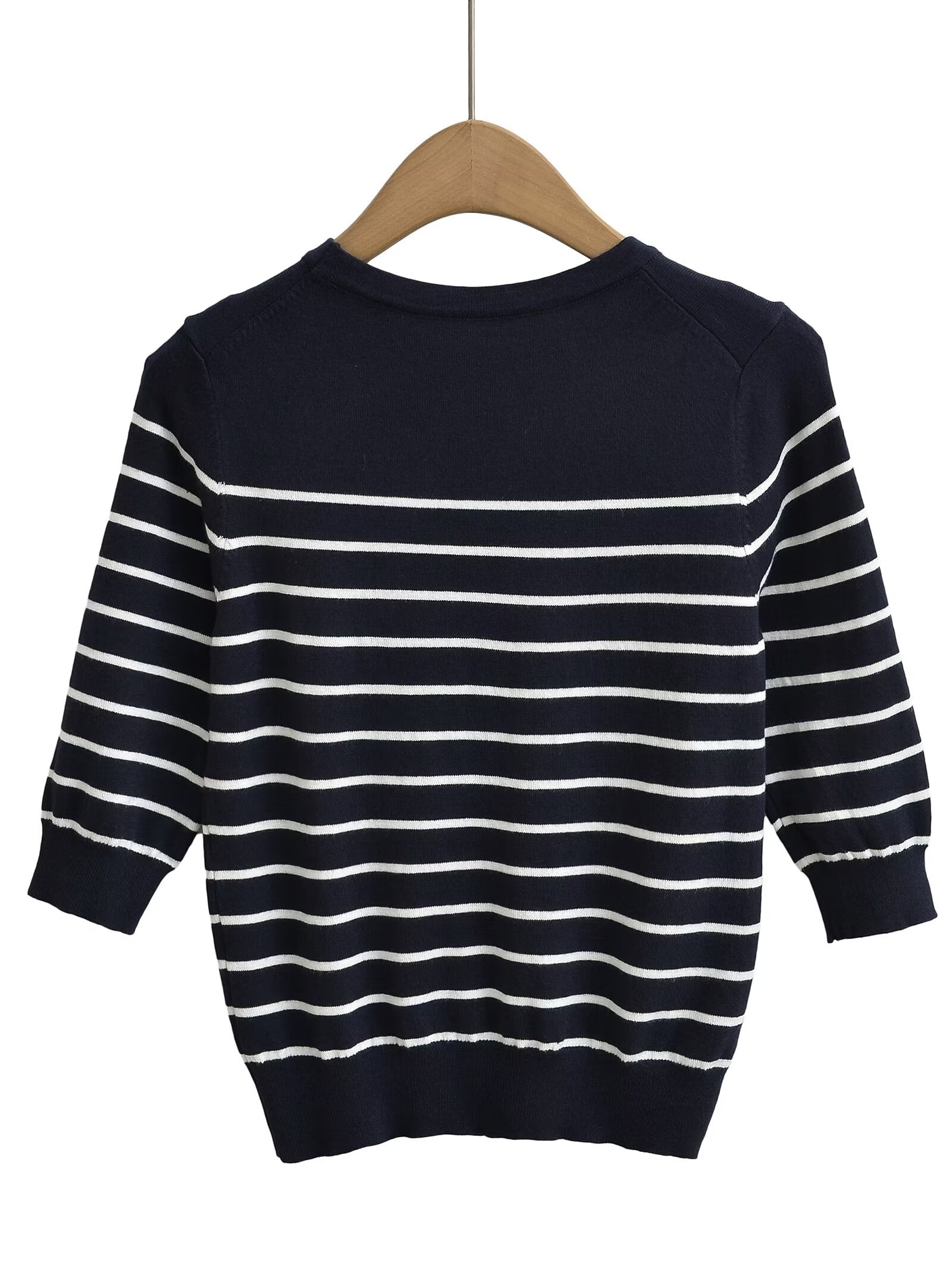 Women’s Contrast Stripe Knit Short Sleeve Top