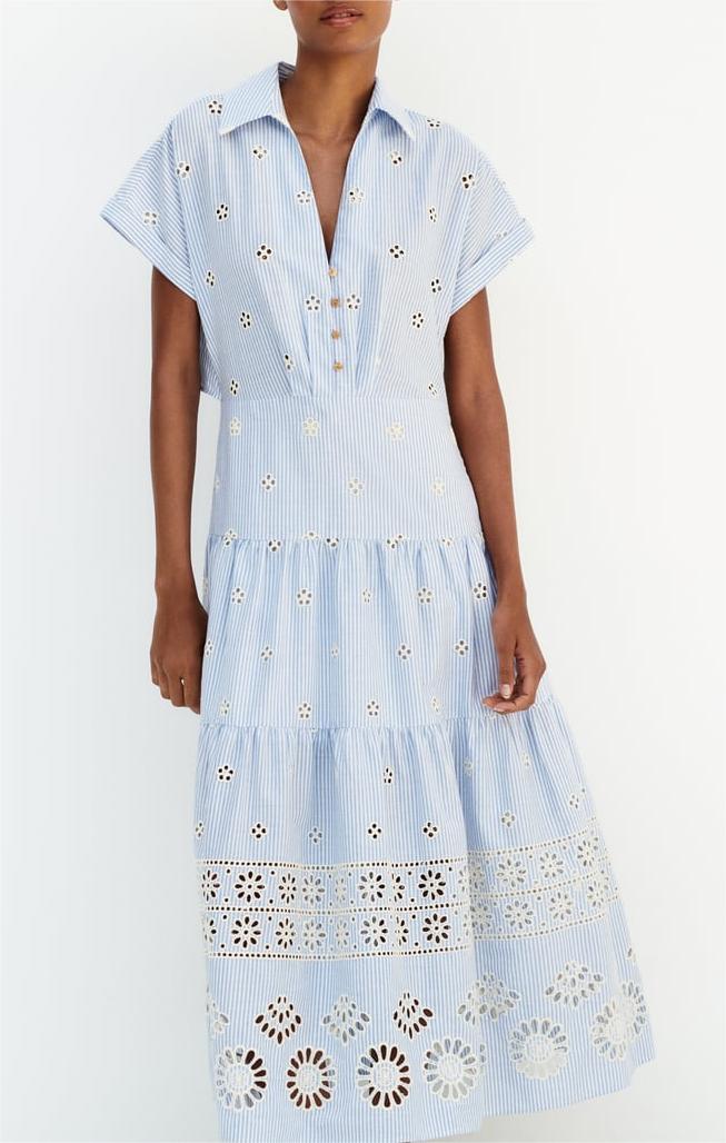 Embroidered Shirt Maxi Dress