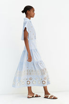 Embroidered Shirt Maxi Dress