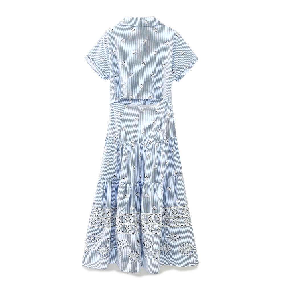 Embroidered Shirt Maxi Dress