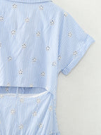 Embroidered Shirt Maxi Dress