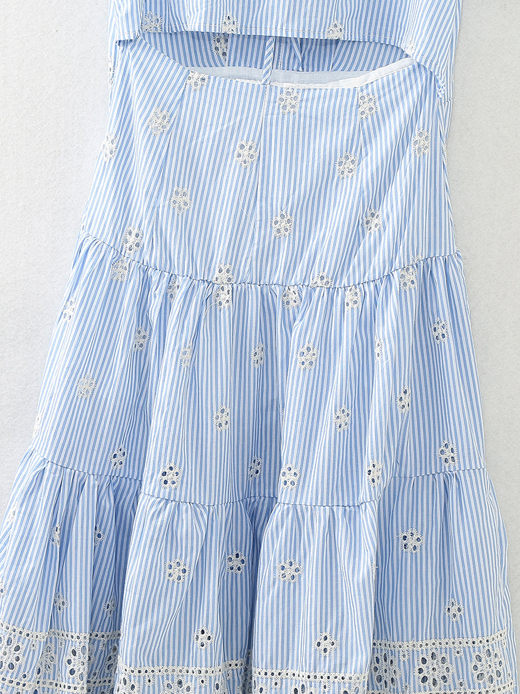 Embroidered Shirt Maxi Dress