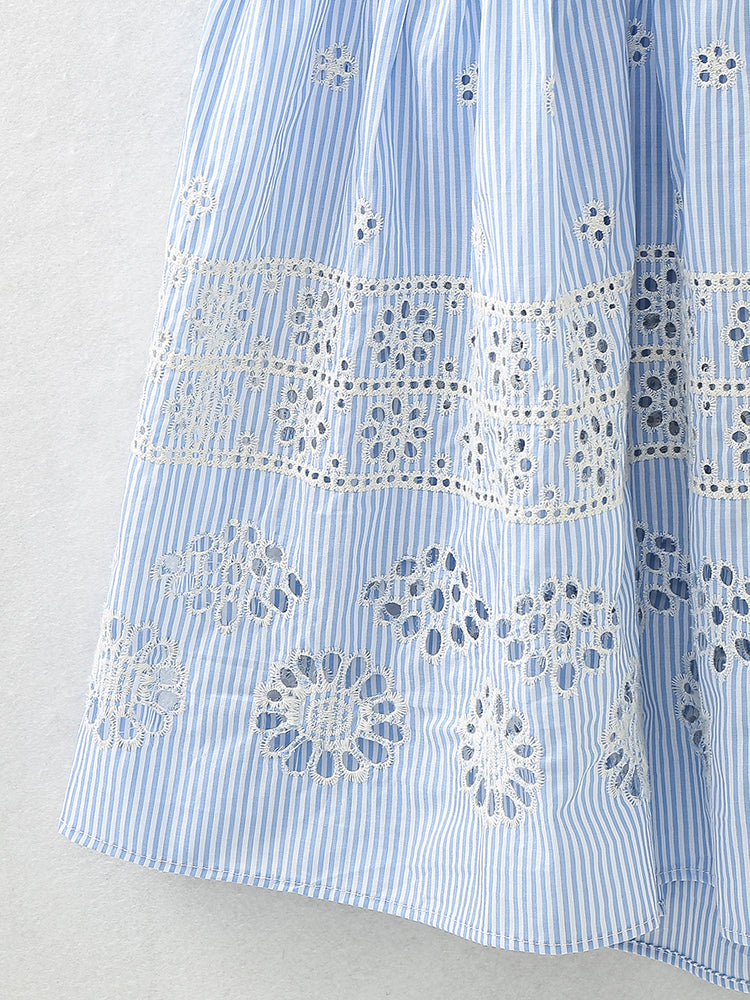 Embroidered Shirt Maxi Dress