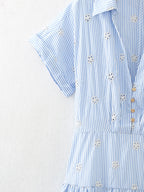 Embroidered Shirt Maxi Dress