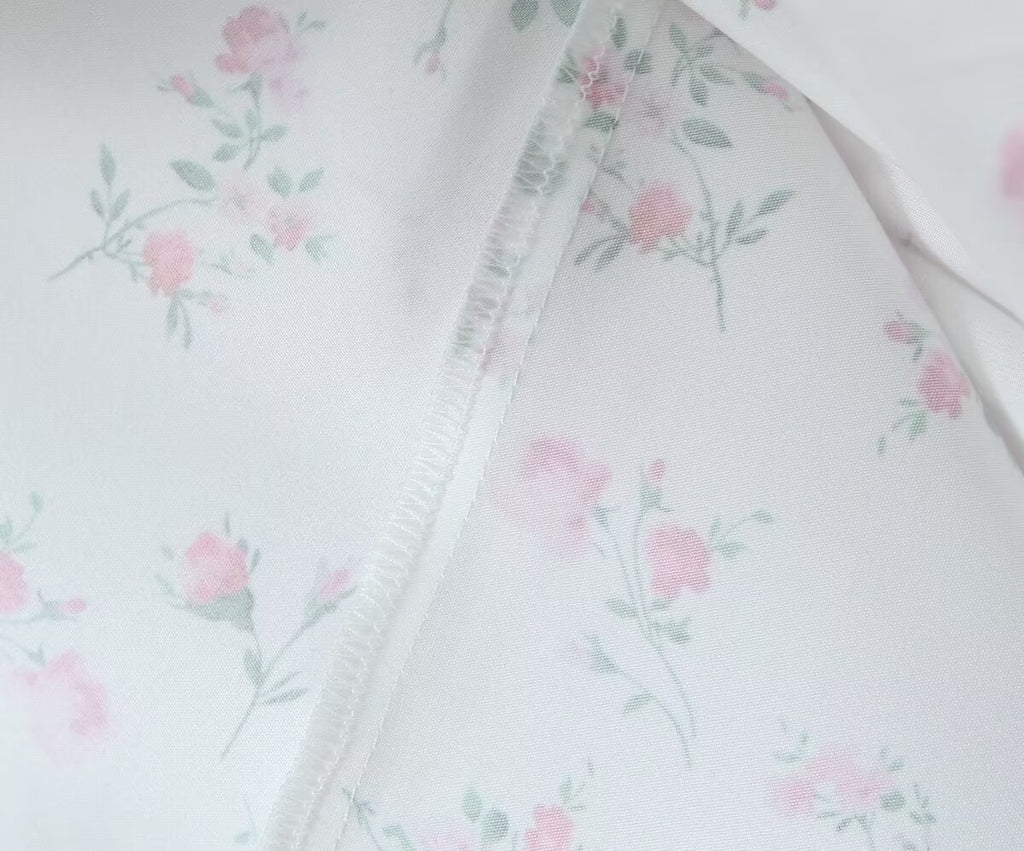 White Floral Strap Dress for Pure Waist Tight Figure Flattering Puffy