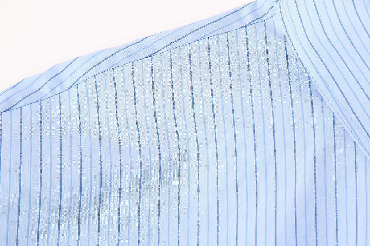 Women's Loose Short Pocket Decorative Poplin Shirt