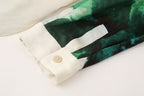Women's Printing Dyeing Faux Silk Shirt Chiffon Long Sleeve Shirt