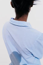 Women's Embroidered Collared Mini Dress