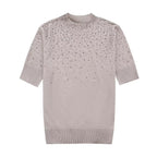 Women’s Multicolor Beaded Rhinestone Crew Neck Sweater