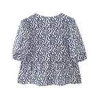 Women's Spring Women Clothing Casual Simple Puff Sleeve Lace Up Short Sleeve Top