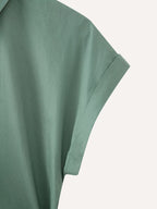 Women's Street Irregular Asymmetric Poplin Lace Up Shirt