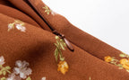 Brown Print V-Neck Strap Dress