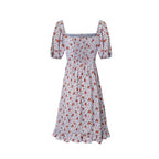 Floral Square-Neck Puff-Sleeve Mini Dress