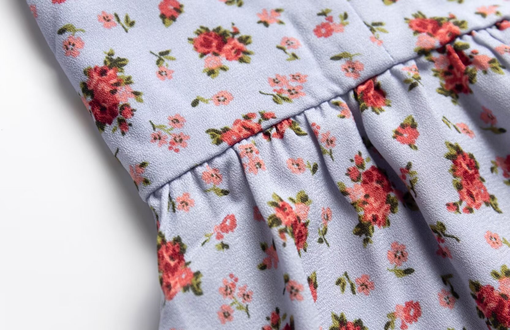 Floral Square-Neck Puff-Sleeve Mini Dress