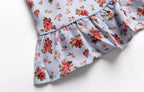 Floral Square-Neck Puff-Sleeve Mini Dress