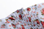 Floral Square-Neck Puff-Sleeve Mini Dress