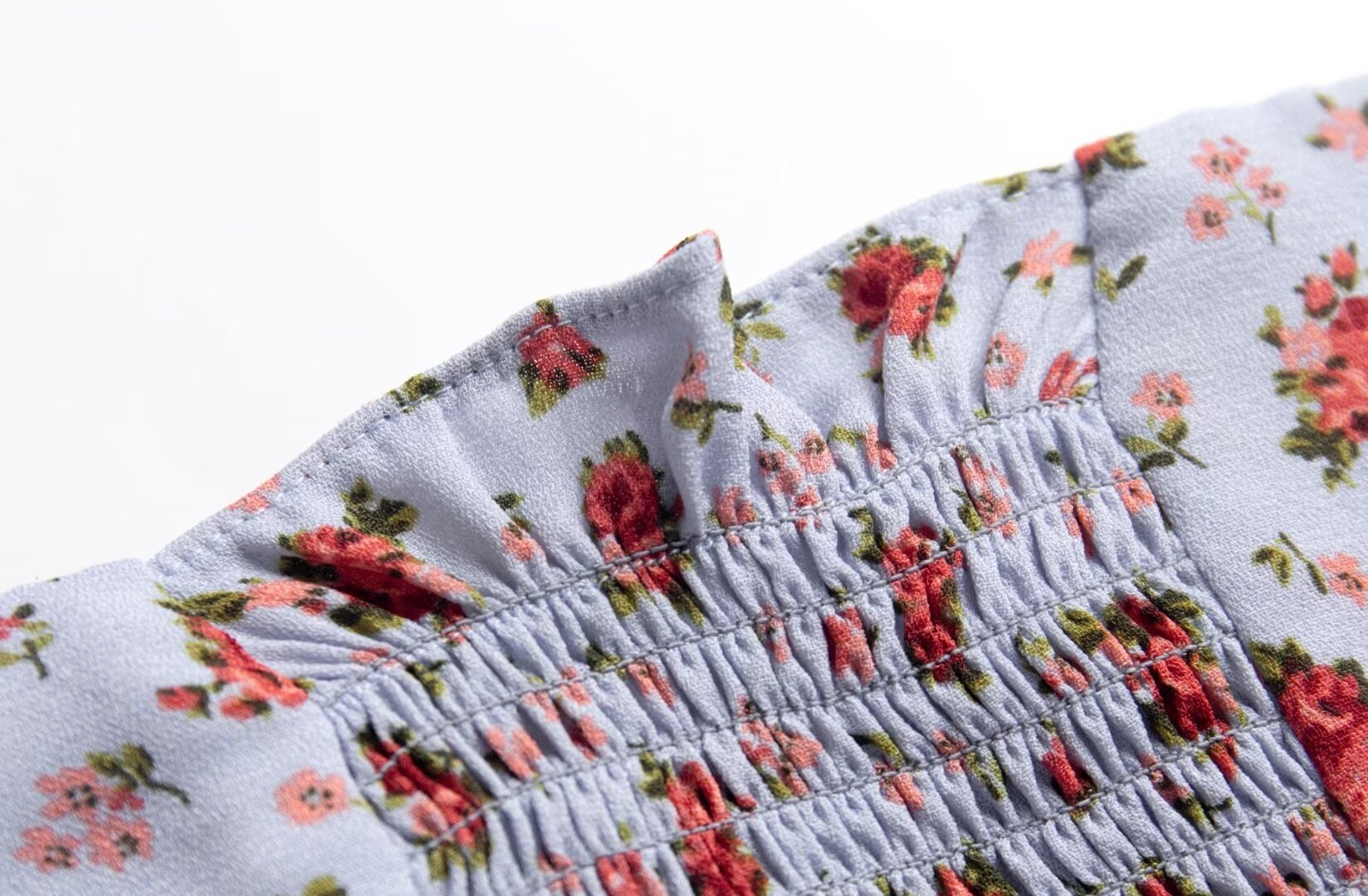Floral Square-Neck Puff-Sleeve Mini Dress