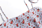 Women’s Multicolor Floral Smocked Spaghetti Strap Crop Camisole