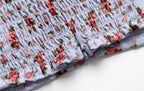 Women’s Multicolor Floral Smocked Spaghetti Strap Crop Camisole
