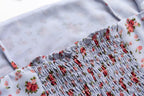 Women’s Multicolor Floral Smocked Spaghetti Strap Crop Camisole