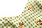 Women's Floral Plaid Lace Up Beach Dress