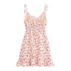 Women's Ruffle-Trim Floral Cotton V-Neck Dress