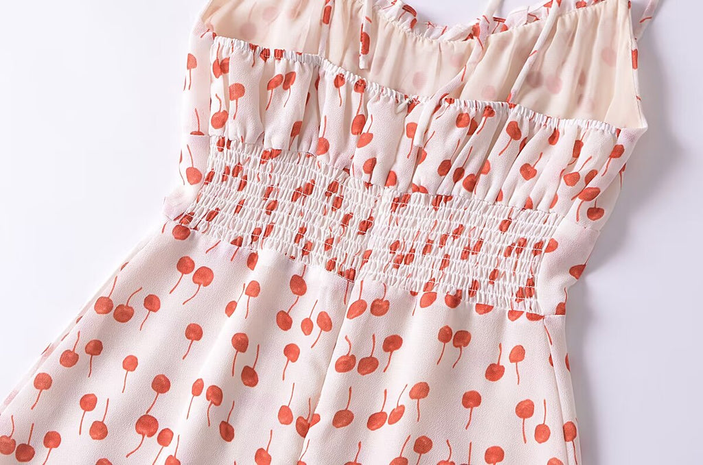 Women's Ruffle-Trim Floral Cotton V-Neck Dress