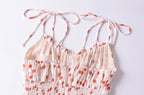 Women's Ruffle-Trim Floral Cotton V-Neck Dress