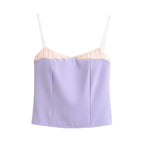 Women's Sexy Slim Fit Satin Solid Color Slim Fit Camisole Summer Short Wome Small Top