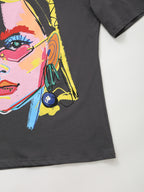 Women’s Washed Graphic Crew Neck T Shirt