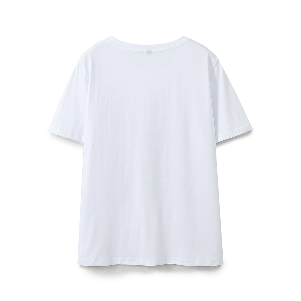 Women’s White Graphic Crew Neck T Shirt