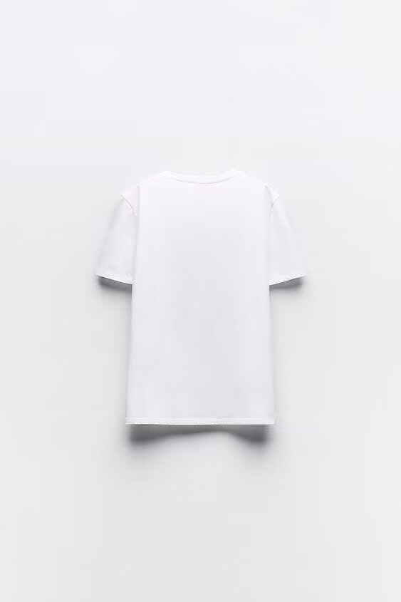 Women’s White Graphic Crew Neck T Shirt