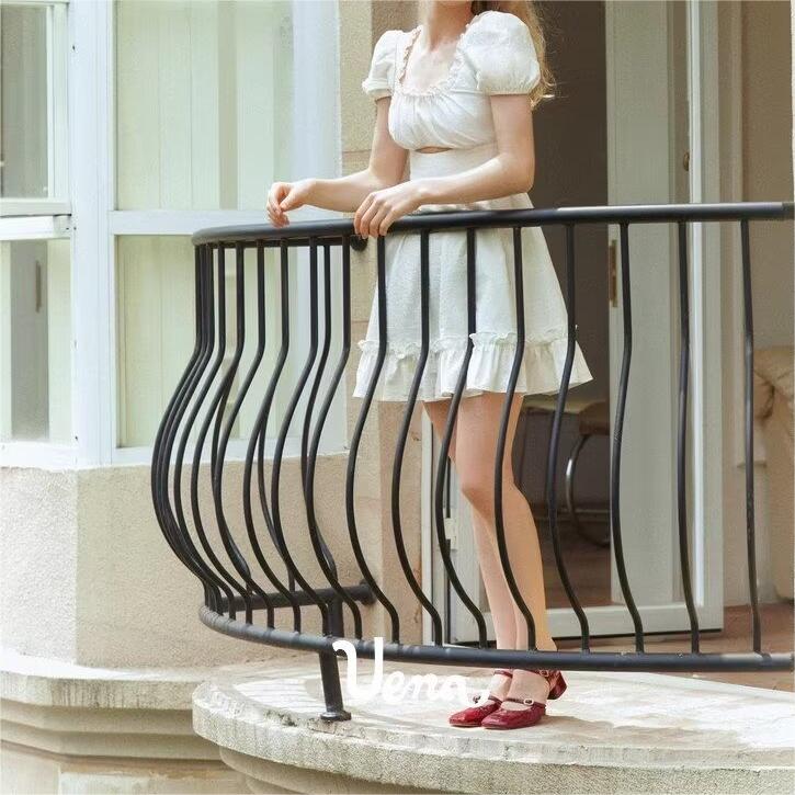 Spring Women Clothing Stylish Graceful Simple Solid Color Texture Ruffled Dress