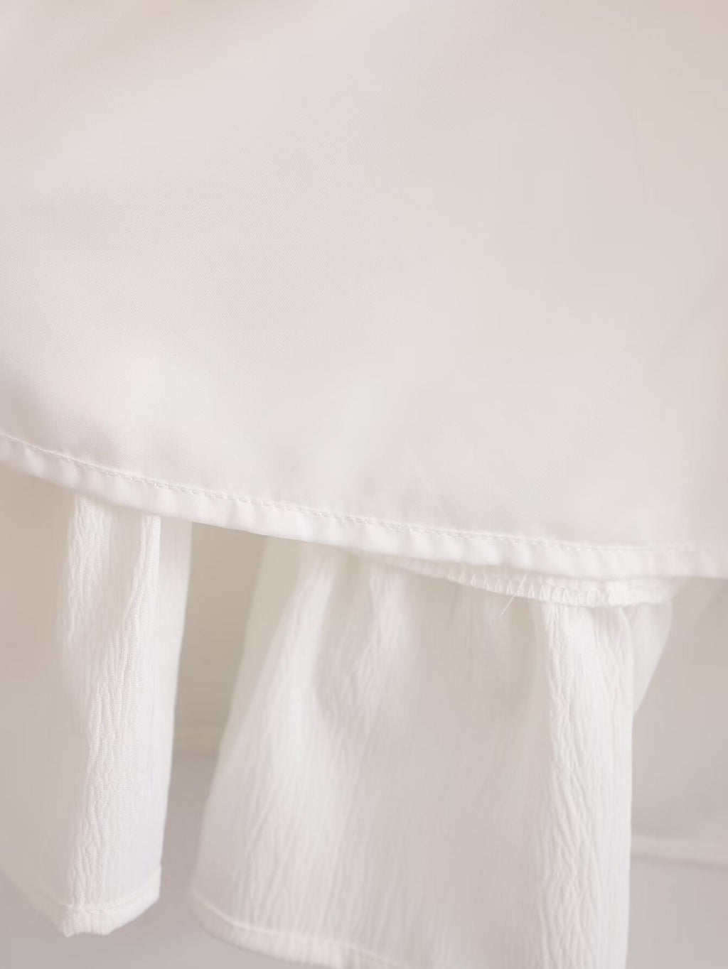 Spring Women Clothing Stylish Graceful Simple Solid Color Texture Ruffled Dress