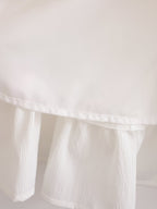 Spring Women Clothing Stylish Graceful Simple Solid Color Texture Ruffled Dress