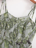 Women's Slit Tropical-Print V-Neck Maxi Dress