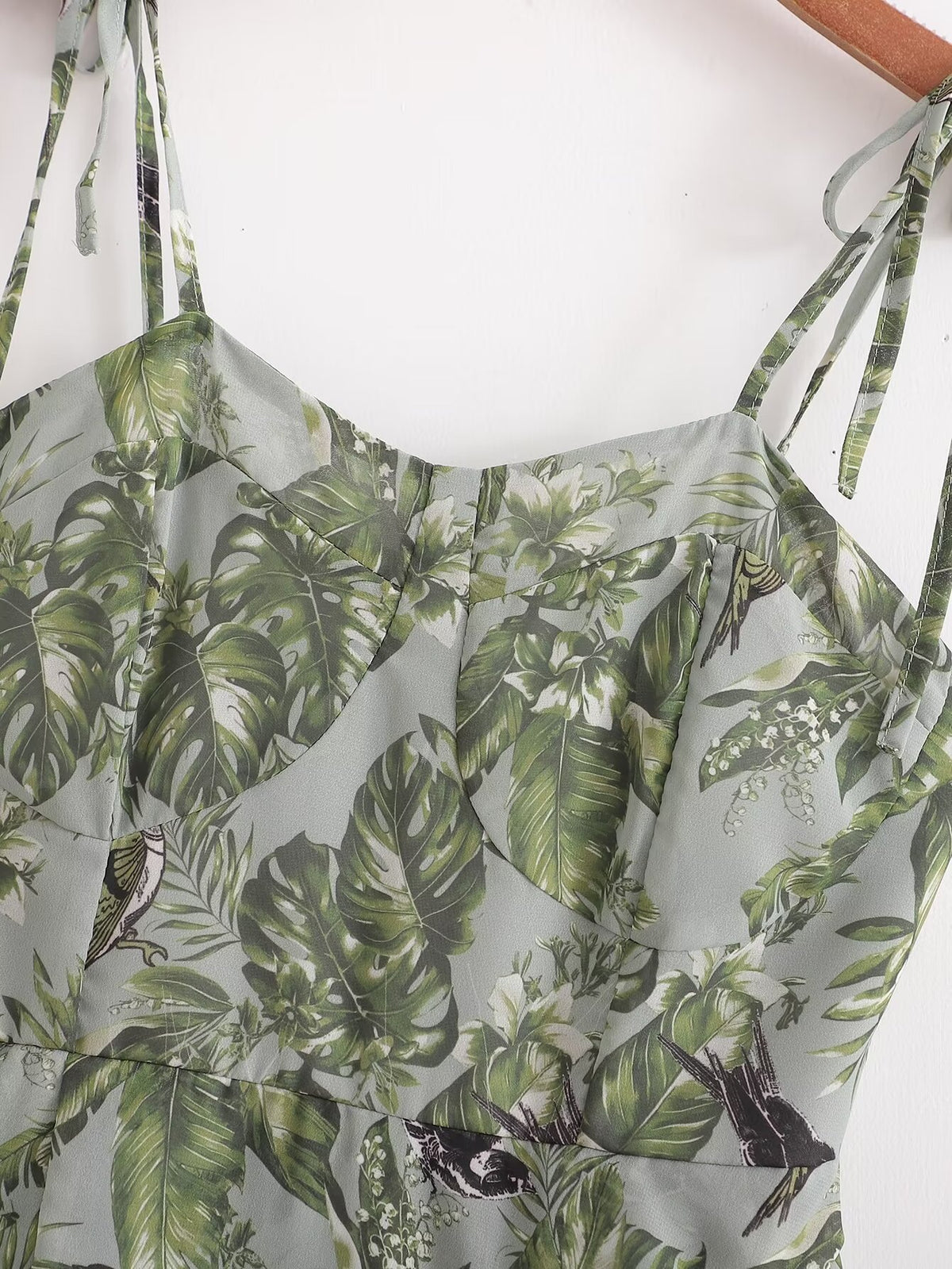 Women's Slit Tropical-Print V-Neck Maxi Dress