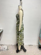 Women's Slit Tropical-Print V-Neck Maxi Dress