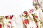 Women’s Multicolor Floral Off Shoulder Long Sleeve Crop Top