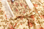Women’s Floral Pleated Square Neck Pullover Top