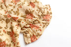 Women’s Floral Pleated Square Neck Pullover Top