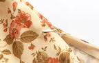 Women’s Floral Pleated Square Neck Pullover Top