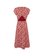 Women's French Floral Backless Split Midi Dress