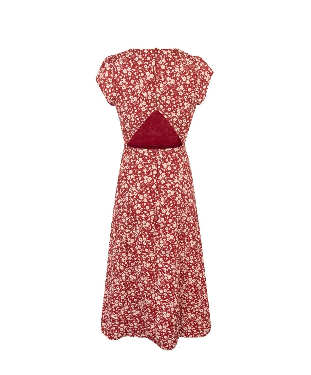 Women's French Floral Backless Split Midi Dress