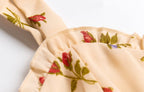 Women's V-Neck Floral Ruffle Smocked Sleeveless A-Line Midi Dress