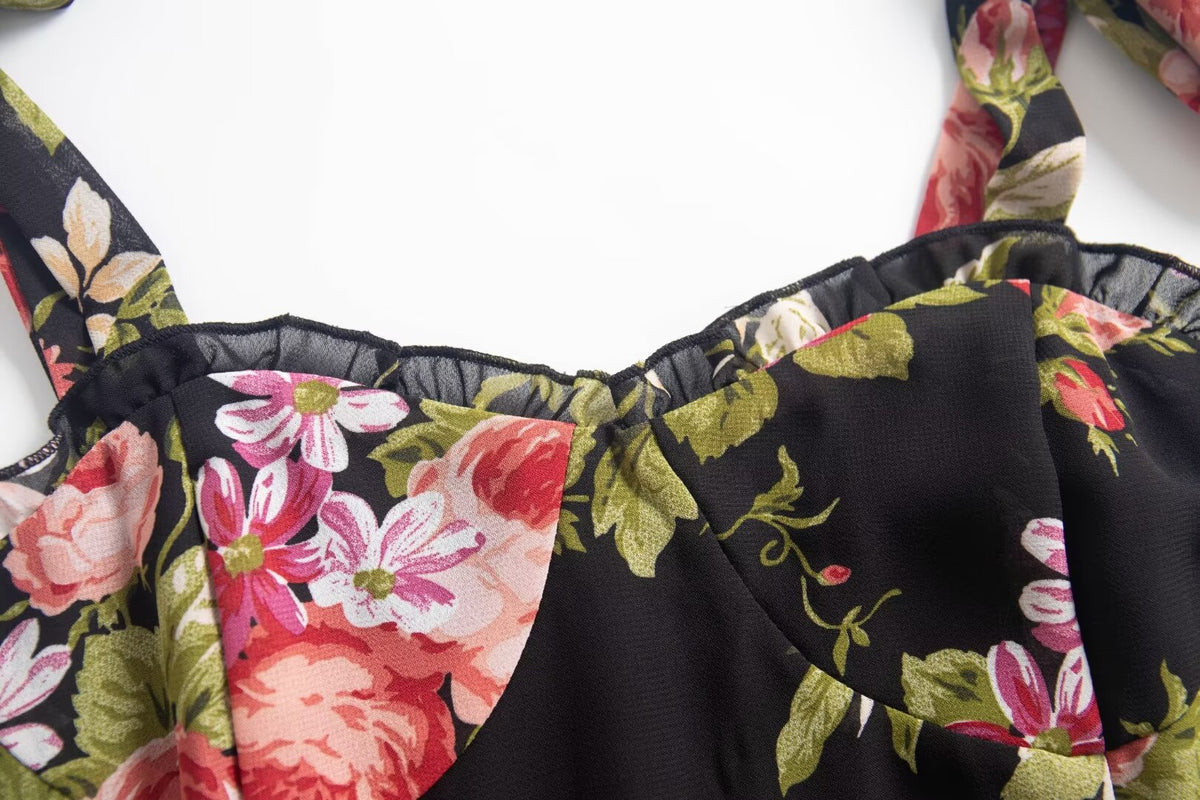 Women's Floral Printed Strap Dress