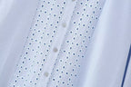 Women's Spring Hollow Out Cutout Embroidered Mini Long Sleeve Dress