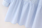 Women's Spring Hollow Out Cutout Embroidered Mini Long Sleeve Dress