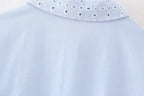Women's Spring Hollow Out Cutout Embroidered Mini Long Sleeve Dress